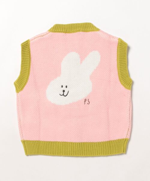aimoha（アイモハ）の「【aimoha-KIDS-】子供服　前あきかわいいニットベスト（ベスト・キッズ・グレー/ピンク/オフホワイト・100/90/110/120/130/140/80）」の4枚目の写真