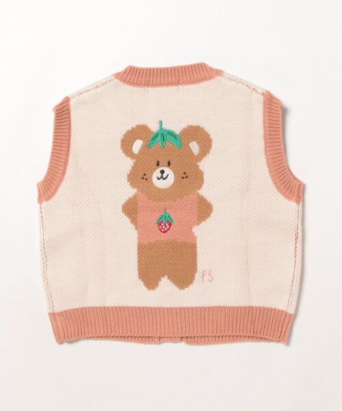 aimoha（アイモハ）の「【aimoha-KIDS-】子供服　前あきかわいいニットベスト（ベスト・キッズ・グレー/ピンク/オフホワイト・100/90/110/120/130/140/80）」の6枚目の写真