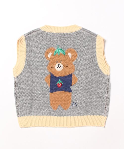 aimoha（アイモハ）の「【aimoha-KIDS-】子供服　前あきかわいいニットベスト（ベスト・キッズ・グレー/ピンク/オフホワイト・100/90/110/120/130/140/80）」の7枚目の写真