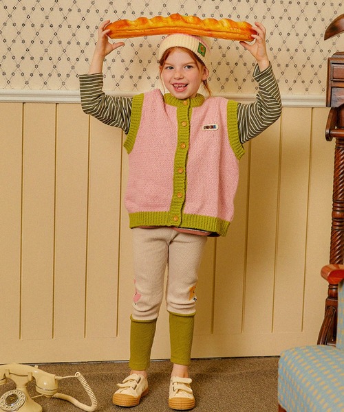 aimoha（アイモハ）の「【aimoha-KIDS-】子供服　前あきかわいいニットベスト（ベスト・キッズ・グレー/ピンク/オフホワイト・100/90/110/120/130/140/80）」の11枚目の写真