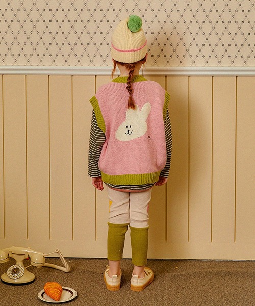 aimoha（アイモハ）の「【aimoha-KIDS-】子供服　前あきかわいいニットベスト（ベスト・キッズ・グレー/ピンク/オフホワイト・100/90/110/120/130/140/80）」の12枚目の写真