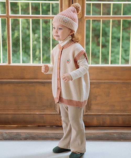 aimoha（アイモハ）の「【aimoha-KIDS-】子供服　前あきかわいいニットベスト（ベスト・キッズ・グレー/ピンク/オフホワイト・100/90/110/120/130/140/80）」の13枚目の写真