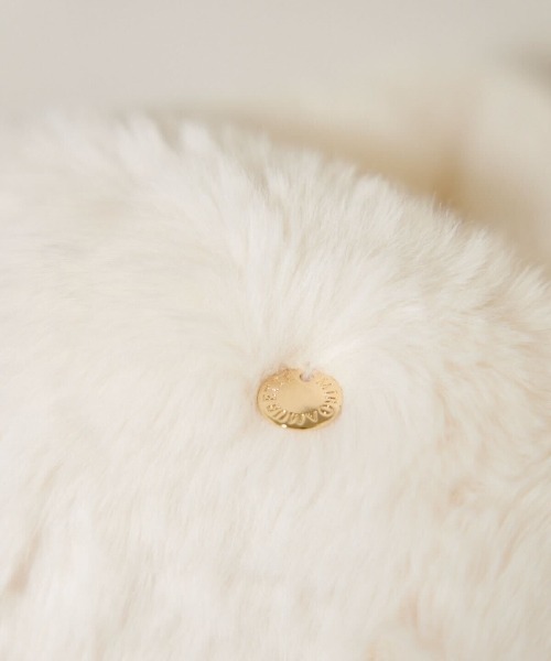 MIRO AMURETTE（ミロアミュレット）の「circle charm ecofur bag/チャーム付きエコファーバック（ハンドバッグ・レディース・ブラウン/ホワイト・FREE）」の5枚目の写真