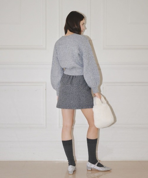 MIRO AMURETTE（ミロアミュレット）の「circle charm ecofur bag/チャーム付きエコファーバック（ハンドバッグ・レディース・ブラウン/ホワイト・FREE）」の8枚目の写真