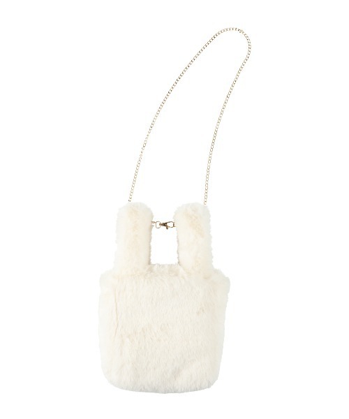 MIRO AMURETTE（ミロアミュレット）の「circle charm ecofur bag/チャーム付きエコファーバック（ハンドバッグ・レディース・ブラウン/ホワイト・FREE）」の15枚目の写真