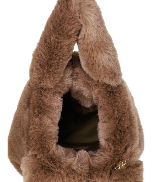 MIRO AMURETTE（ミロアミュレット）の「circle charm ecofur bag/チャーム付きエコファーバック（ハンドバッグ・レディース・ブラウン/ホワイト・FREE）」の21枚目の写真