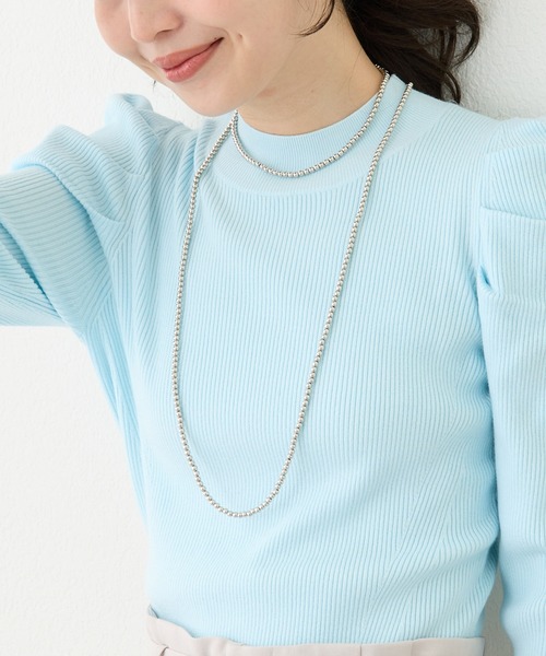 La boutique BonBon（ラブティックボンボン）の「メタルボールロングネックレス（ネックレス・レディース・シルバー・FREE）」の4枚目の写真