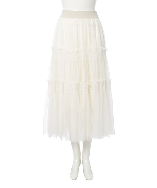 fifth（フィフス）の「チュールギャザーティアードスカート（スカート・レディース・ホワイト/ブラック/グリーン・M）」の11枚目の写真