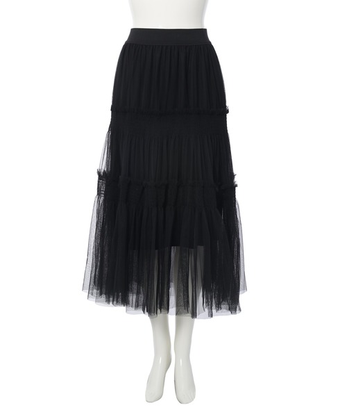 fifth（フィフス）の「チュールギャザーティアードスカート（スカート・レディース・ホワイト/ブラック/グリーン・M）」の12枚目の写真