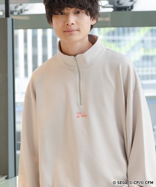 RAGEBLUE（レイジブルー）の「【プロジェクトセカイ×ZOZOTOWN】Leo/needコラボ スムーステック/ロゴ刺繍ハーフジップ（スウェット・メンズ・グレー/ブラック/ホワイト/ピンク/ベージュ・MEDIUM/LARGE）」の4枚目の写真