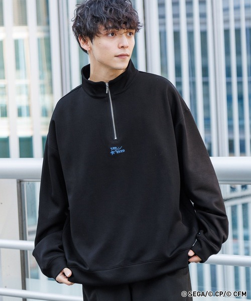 極美品　ReZARD ハーフジップ　スウェット　ロゴ　ネイビー　紺　M ヒカル リザード ReZARD Half Zip-up Sweat （ネイビー） -ファッション