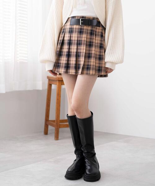 WEGO（ウィゴー）の「WEGO/バックル付プリーツスカパン（スカート・レディース・ブラック/ブラック系その他2/ベージュ系その他2・FREE）」の18枚目の写真