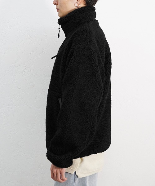 MinoriTY(マイノリティ)の「【MinoriTY】リバーシブルシープボアブルゾン ジャケット メンズ アウター 冬服 もこもこ(ブルゾン・メンズ・ブラウン/ベージュ/ブラック/ホワイト・L/M)」の21枚目の写真
