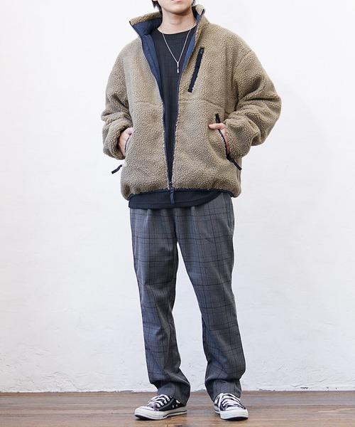 MinoriTY(マイノリティ)の「【MinoriTY】リバーシブルシープボアブルゾン ジャケット メンズ アウター 冬服 もこもこ(ブルゾン・メンズ・ブラウン/ベージュ/ブラック/ホワイト・L/M)」の19枚目の写真
