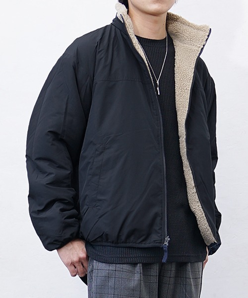 MinoriTY(マイノリティ)の「【MinoriTY】リバーシブルシープボアブルゾン ジャケット メンズ アウター 冬服 もこもこ(ブルゾン・メンズ・ブラウン/ベージュ/ブラック/ホワイト・L/M)」の18枚目の写真