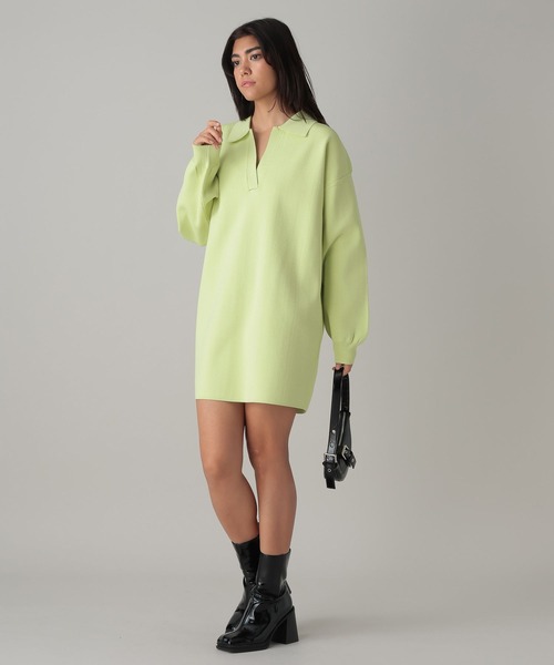 FOREVER 21(フォーエバー トゥエンティーワン)の「【2024SS】スキッパーニットミニワンピース(ワンピース・レディース・ブラック/ライトグレー/グリーン・FREE)」の18枚目の写真
