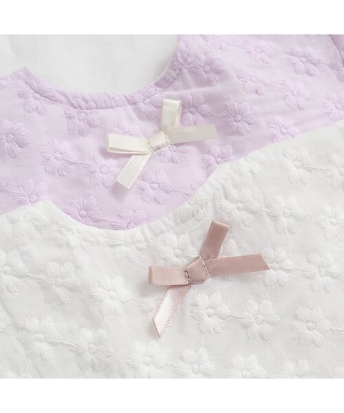 apres les cours(アプレレクール)の「レーススタイ(スタイ/よだれかけ・キッズ・ラベンダー/オフホワイト・90)」の3枚目の写真