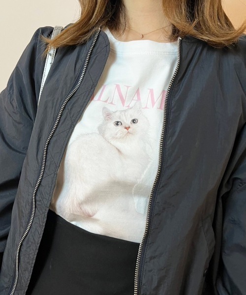 CALNAMUR（カルナムール）の「キャットTシャツ（Tシャツ/カットソー・レディース・ネイビー/ホワイト/ピンク/ライトブルー・FREE）」の21枚目の写真