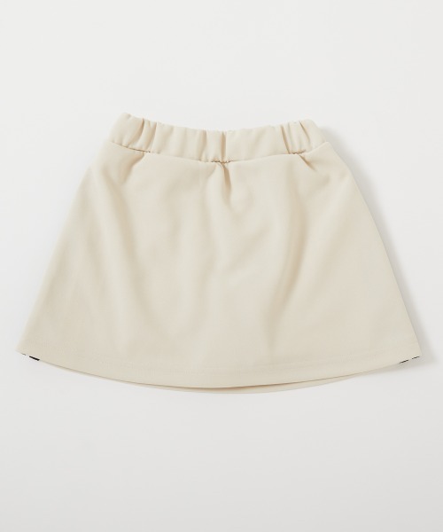 devirock（デビロック）の「【セットアップ可能】サイドライン ミニスカート(インナー付き)（スカート・キッズ・アイボリー/ブラック/ピンク系3・100cm/110cm/120cm/130cm/140cm/150cm/160cm）」の4枚目の写真