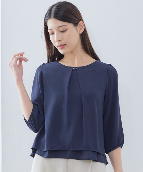 タックバーシフォンブラウス