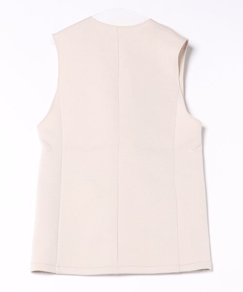 Settimissimo（セッティミッシモ）の「パールボタン スポンジリバー ジレ ベスト（ベスト・レディース・ベージュ/ブラック・M）」の3枚目の写真