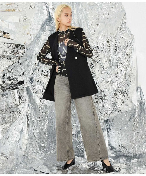 Settimissimo（セッティミッシモ）の「パールボタン スポンジリバー ジレ ベスト（ベスト・レディース・ベージュ/ブラック・M）」の17枚目の写真