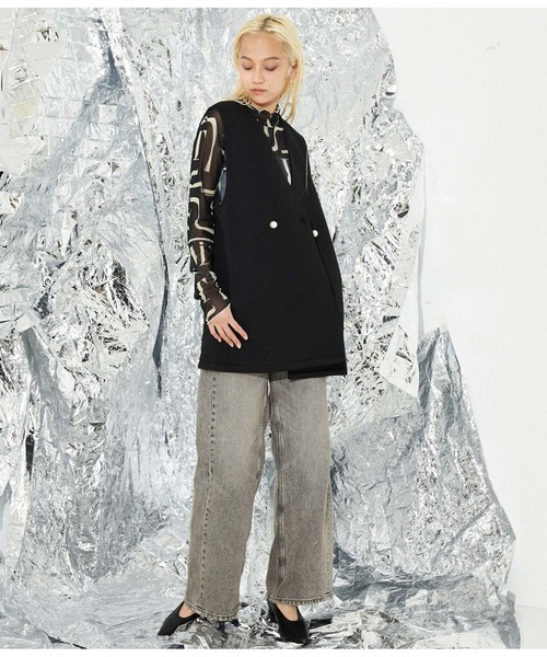 Settimissimo（セッティミッシモ）の「パールボタン スポンジリバー ジレ ベスト（ベスト・レディース・ベージュ/ブラック・M）」の18枚目の写真