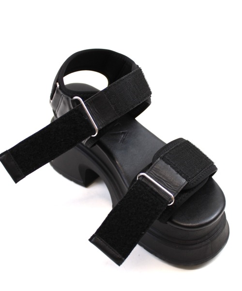 厚底プラットフォームベルクロダッドサンダル