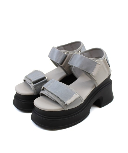 厚底プラットフォームベルクロダッドサンダル