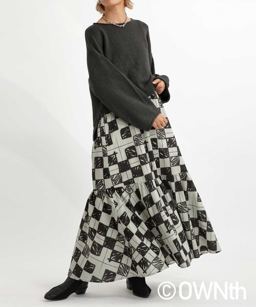 OWNth（オンス）の「ワイドニットショート丈トップス（ニット/セーター・レディース・ピンク/ライトグリーン/ベージュ/ダークグレー・R/P）」の2枚目の写真