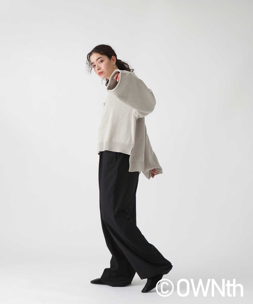 OWNth（オンス）の「ワイドニットショート丈トップス（ニット/セーター・レディース・ピンク/ライトグリーン/ベージュ/ダークグレー・R/P）」の10枚目の写真