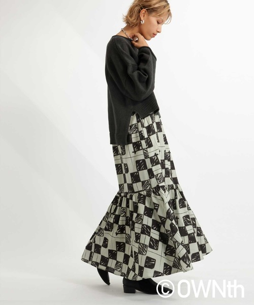 OWNth（オンス）の「ワイドニットショート丈トップス（ニット/セーター・レディース・ピンク/ライトグリーン/ベージュ/ダークグレー・R/P）」の18枚目の写真