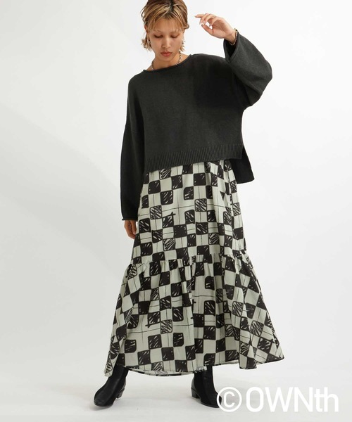 OWNth（オンス）の「ワイドニットショート丈トップス（ニット/セーター・レディース・ピンク/ライトグリーン/ベージュ/ダークグレー・R/P）」の19枚目の写真