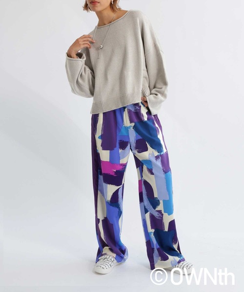 OWNth（オンス）の「ワイドニットショート丈トップス（ニット/セーター・レディース・ピンク/ライトグリーン/ベージュ/ダークグレー・R/P）」の17枚目の写真