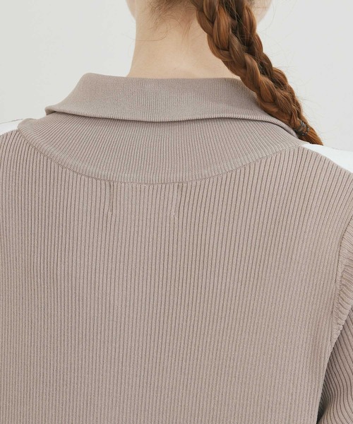 ROSIEE(ロージー)の「ROSIEE 袖配色ラインハーフZIPワンピース(ワンピース・レディース・ブラック/グレイッシュベージュ・FREE)」の18枚目の写真