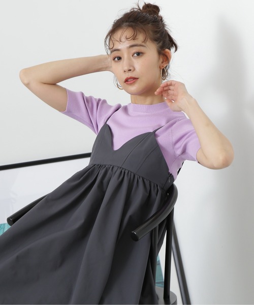 N.（N. Natural Beauty Basic）（エヌエヌナチュラルビューティーベーシック）の「◆ビオグレースリブ半袖ニット（ニット/セーター・レディース・ラベンダー/オフホワイト/ブラック・MEDIUM）」の21枚目の写真