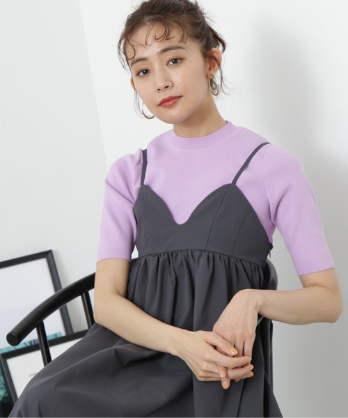 N.（N. Natural Beauty Basic）（エヌエヌナチュラルビューティーベーシック）の「◆ビオグレースリブ半袖ニット（ニット/セーター・レディース・ラベンダー/オフホワイト/ブラック・MEDIUM）」の22枚目の写真