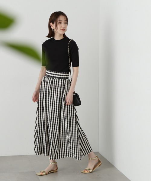 N.（N. Natural Beauty Basic）（エヌエヌナチュラルビューティーベーシック）の「◆ビオグレースリブ半袖ニット（ニット/セーター・レディース・ラベンダー/オフホワイト/ブラック・MEDIUM）」の15枚目の写真