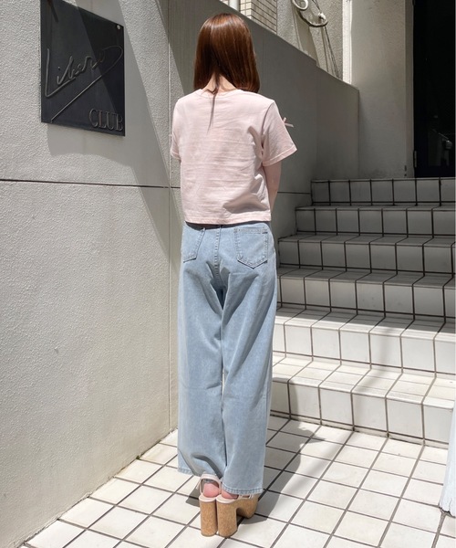 one way（ワンウェイ）の「リボンまみれTシャツ（Tシャツ/カットソー・レディース・ピンク/ホワイト×ブラック/ホワイト×ブルー/ブラック・FREE）」の21枚目の写真