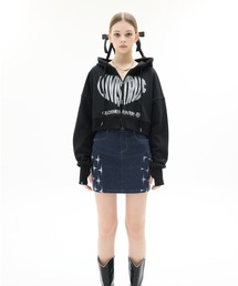 トップス LUVISTRUE MZ 2-WAY GLITTER HOOD ZIP UP LUVISTRUE パーカー MZ 2-WAY GLITTER HOOD ZIP UP レディース