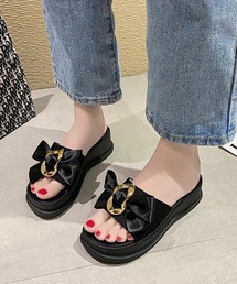 厚底サンダル 蝶結び レディース 夏靴