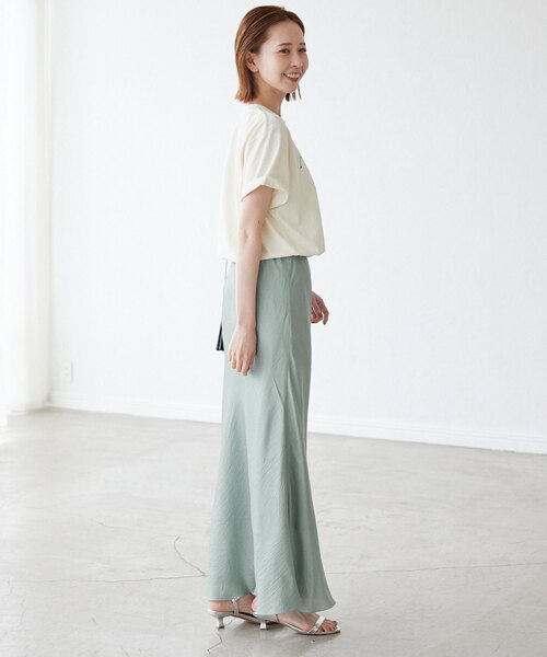 SLOBE IENA（スローブイエナ）の「ヴィンテージサテンマーメイドスカート（スカート・レディース・ライトグリーン/カーキ/アイボリー・36/38）」の13枚目の写真