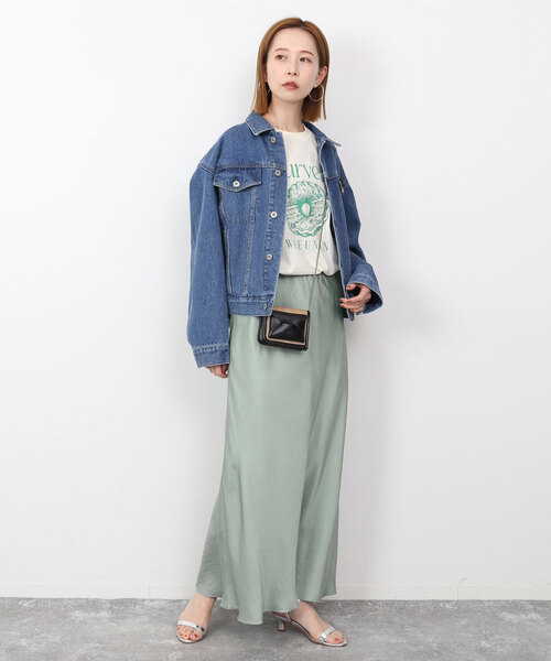 SLOBE IENA（スローブイエナ）の「ヴィンテージサテンマーメイドスカート（スカート・レディース・ライトグリーン/カーキ/アイボリー・36/38）」の18枚目の写真