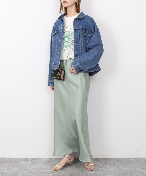 SLOBE IENA（スローブイエナ）の「ヴィンテージサテンマーメイドスカート（スカート・レディース・ライトグリーン/カーキ/アイボリー・36/38）」の19枚目の写真