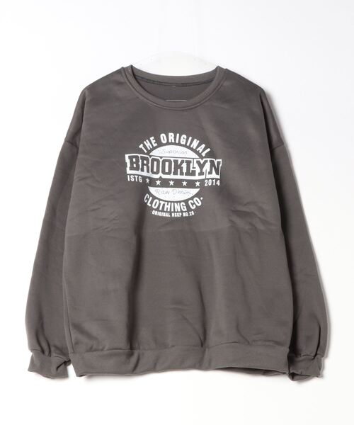 2025超人気 セール】BROOKLYNカレッジロゴルーズスウェット（スウェット トップス
