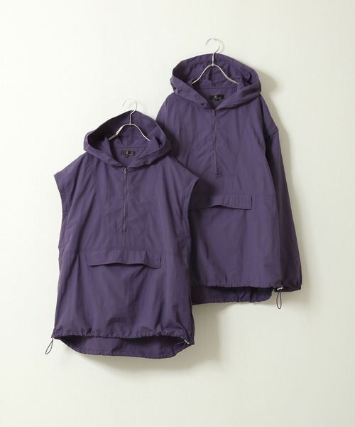 ZIP FIVE（ジップファイブ）の「【ZIP FIVE】 2WAY 撥水 ナイロン テック アノラック ジャケット 【アノラック + ベスト】（ナイロンジャケット・メンズ・イエロー/パープル/ブラック/オリーブ/オフホワイト・MEDIUM/LARGE/X-LARGE）」の4枚目の写真