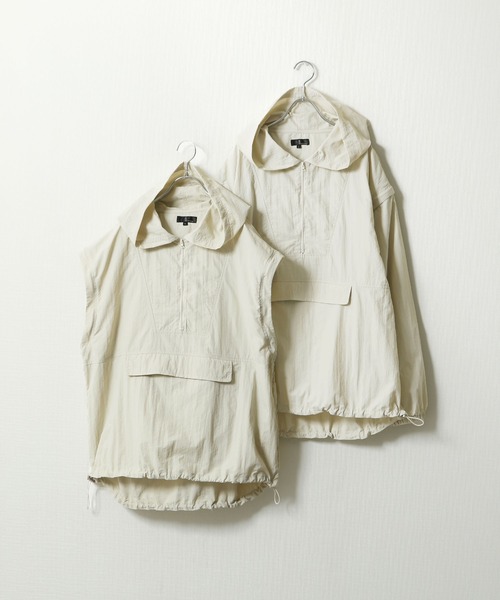 ZIP FIVE（ジップファイブ）の「【ZIP FIVE】 2WAY 撥水 ナイロン テック アノラック ジャケット 【アノラック + ベスト】（ナイロンジャケット・メンズ・イエロー/パープル/ブラック/オリーブ/オフホワイト・MEDIUM/LARGE/X-LARGE）」の2枚目の写真