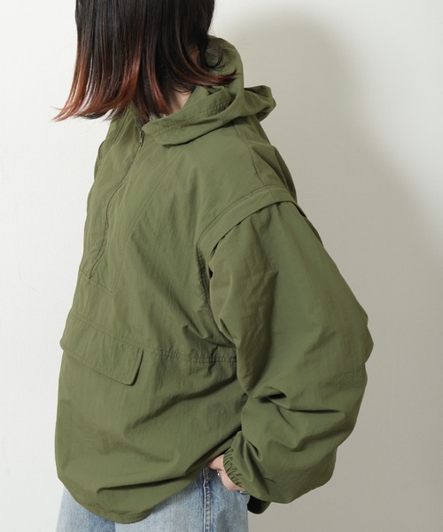 ZIP FIVE（ジップファイブ）の「【ZIP FIVE】 2WAY 撥水 ナイロン テック アノラック ジャケット 【アノラック + ベスト】（ナイロンジャケット・メンズ・イエロー/パープル/ブラック/オリーブ/オフホワイト・MEDIUM/LARGE/X-LARGE）」の21枚目の写真