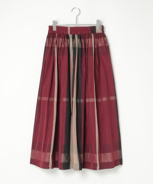 VENCEEXCHANGE（ヴァンスエクスチェンジ）の「タフタチェックギャザースカート（スカート・レディース・ネイビー/ブラック/ホワイト/レッド系/ストライプ/レッド/グレー系その他/グレー/オレンジ系/チャコール/ブルー系/チェック・FREE）」の9枚目の写真