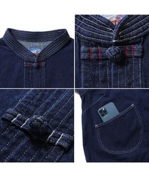 HOUSTON ヒューストン 10ozデニム チャイナ ジャケット HOUSTON DENIM CHINA JACKET LNDIGO/BLACK L/XL ￥11,880 9ozの